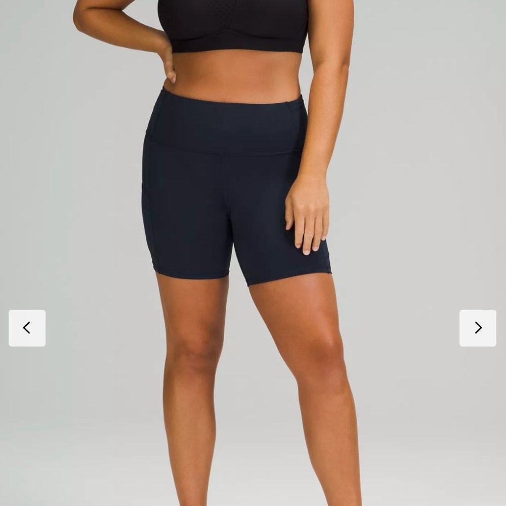 NWT Size 14 Navy Lululemon Fast and Free High-Rise 6" Short With Pockets